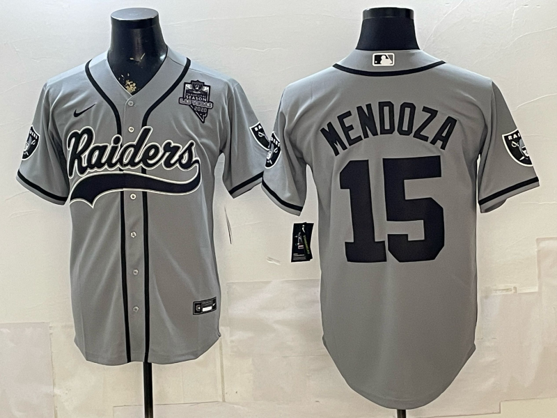 Men 2026 Oakland Raiders #15 Mendoza grey Nike Limited NFL Jersey 0519005
